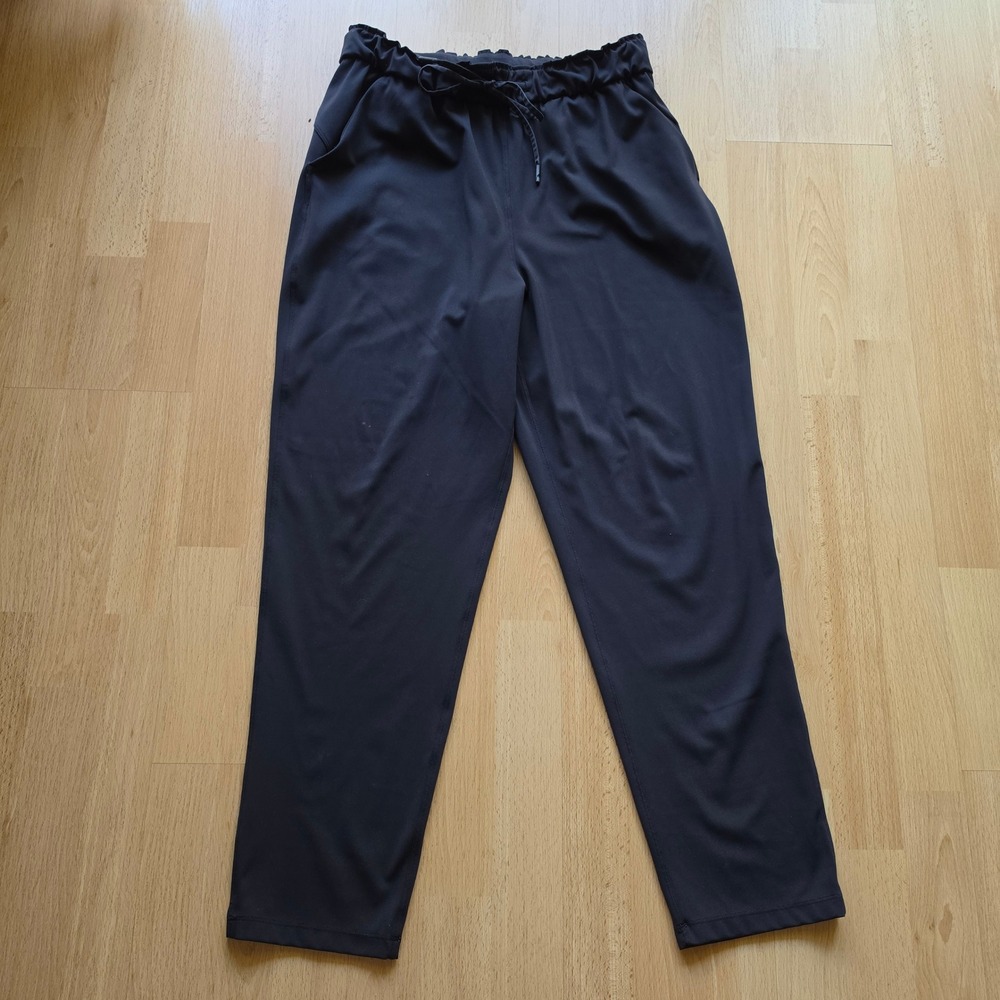 Lululemon Keep‎ Moving Pant 7/8 High Rise Black Drawstring Waist Womens Size 8